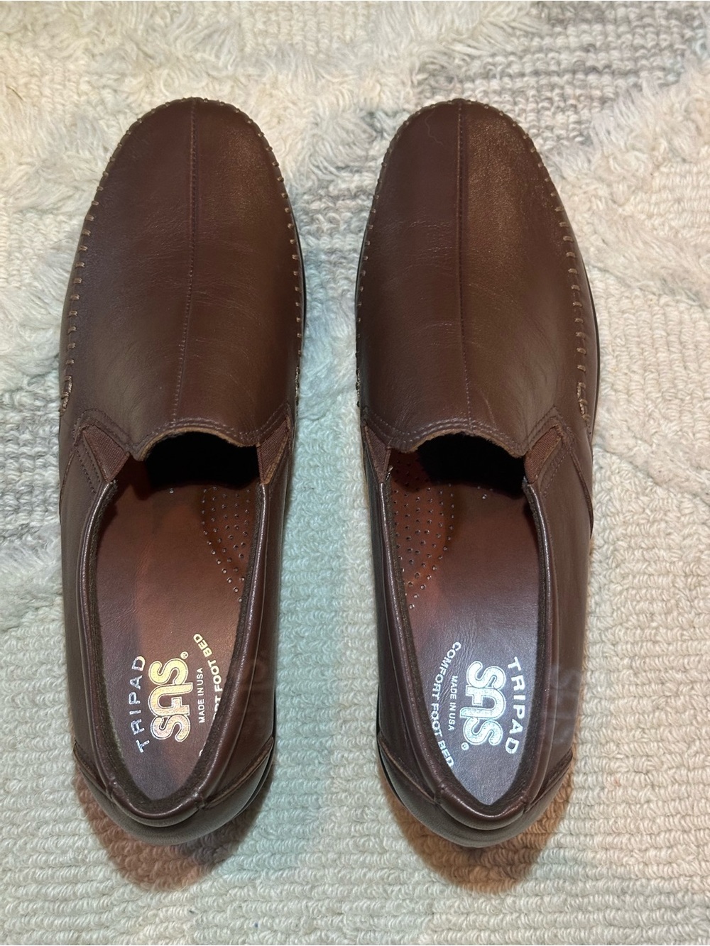 SAS DREAM Women’s Brown Leather Slip-On Loafers